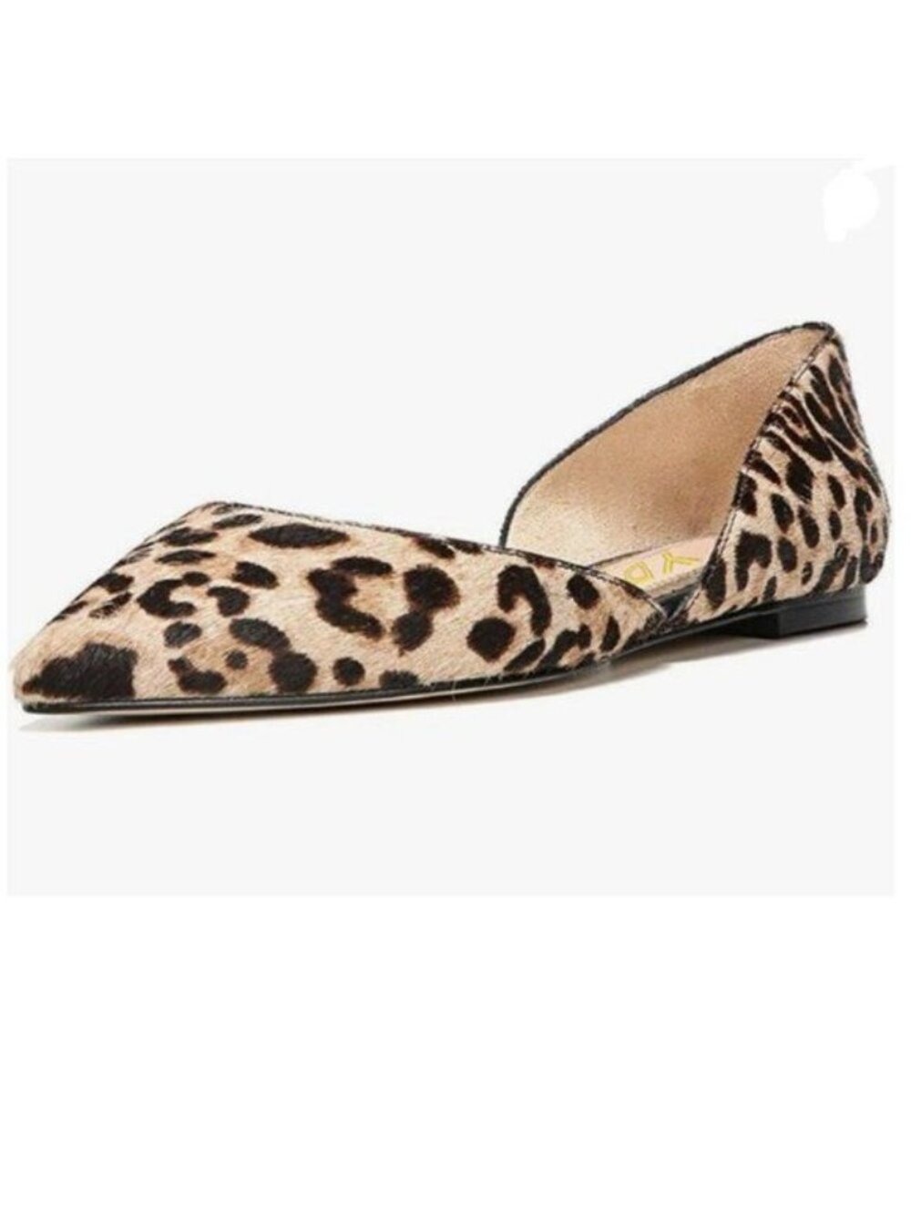 YDN Brown Leopard Pointed Toe Flats Slip on Dorsay Comfy Pump for Driving